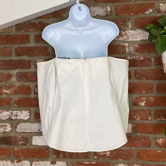 Theory Womens Laureema White Poplin Off-the-shoulder Size 0 - Picture 5 of 9